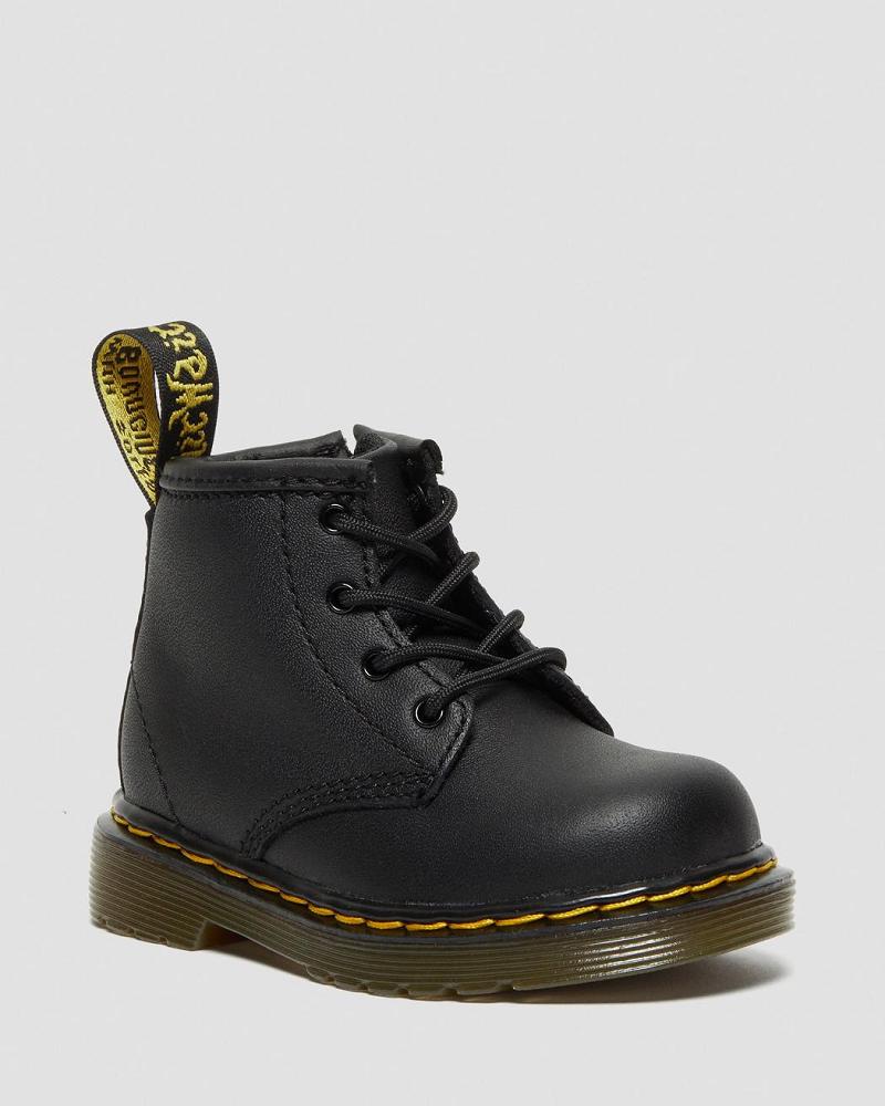 Black Kids\' Dr Martens Infant 1460 Softy T Leather Lace Up Boots | CA 672JPQ